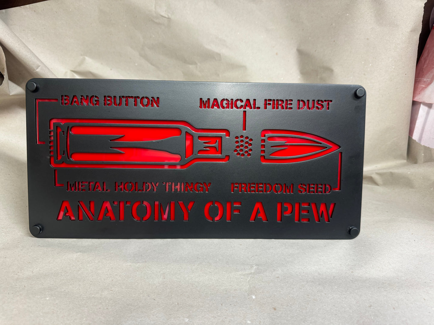 Anatomy of a Pew Metal wall art
