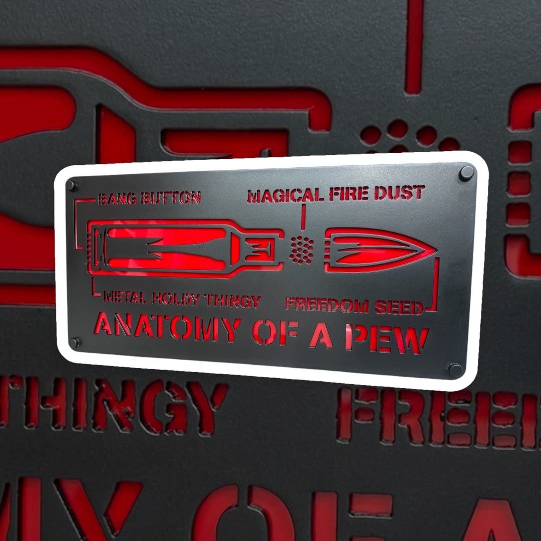 Anatomy of a Pew Metal wall art