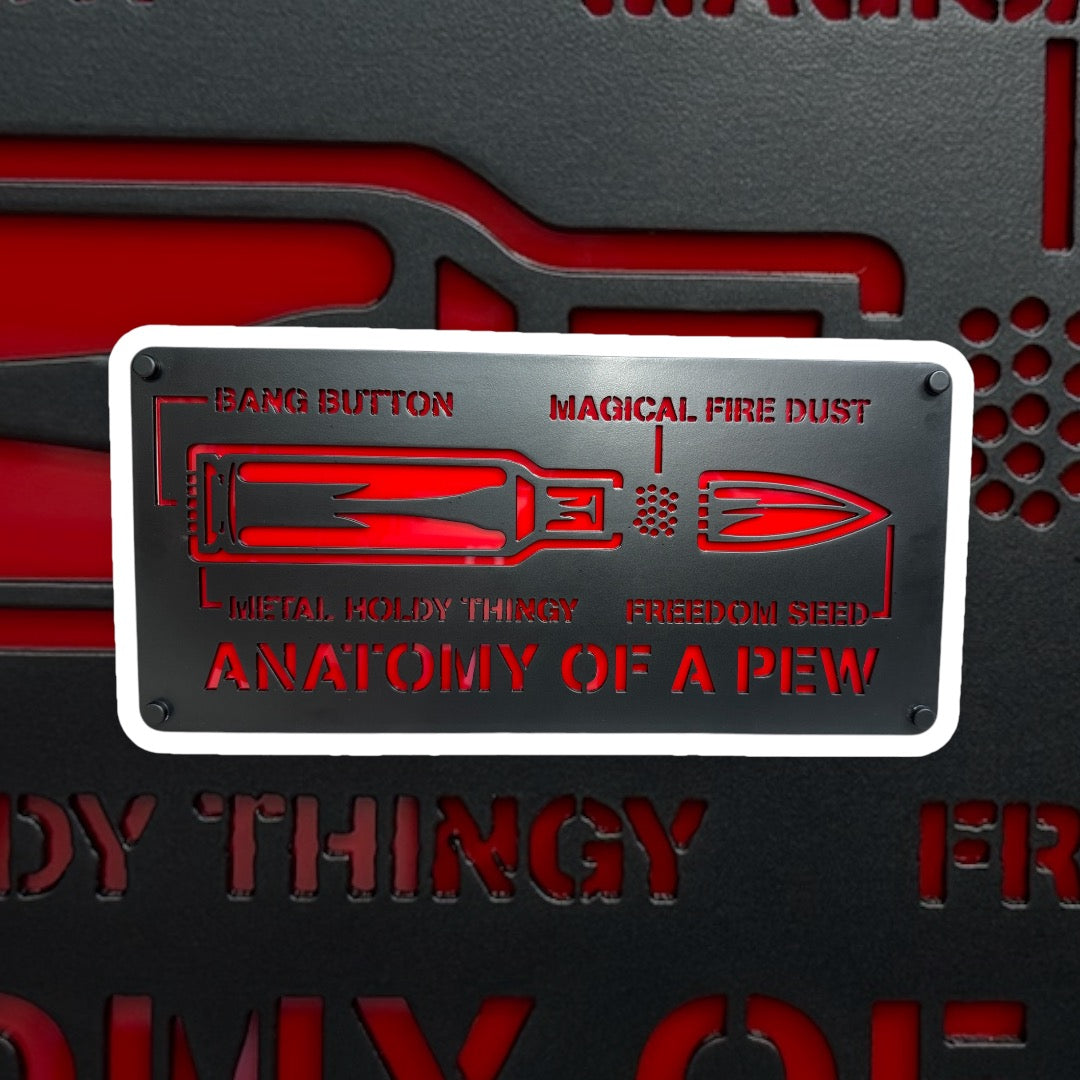 Anatomy of a Pew Metal wall art