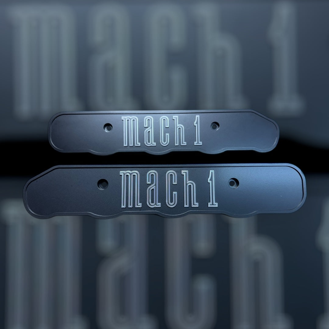 99-04 SCALLOPED EDGE Ford Mustang Mach 1 SVT 4.6L Custom Coil Covers Valve Cover Black
