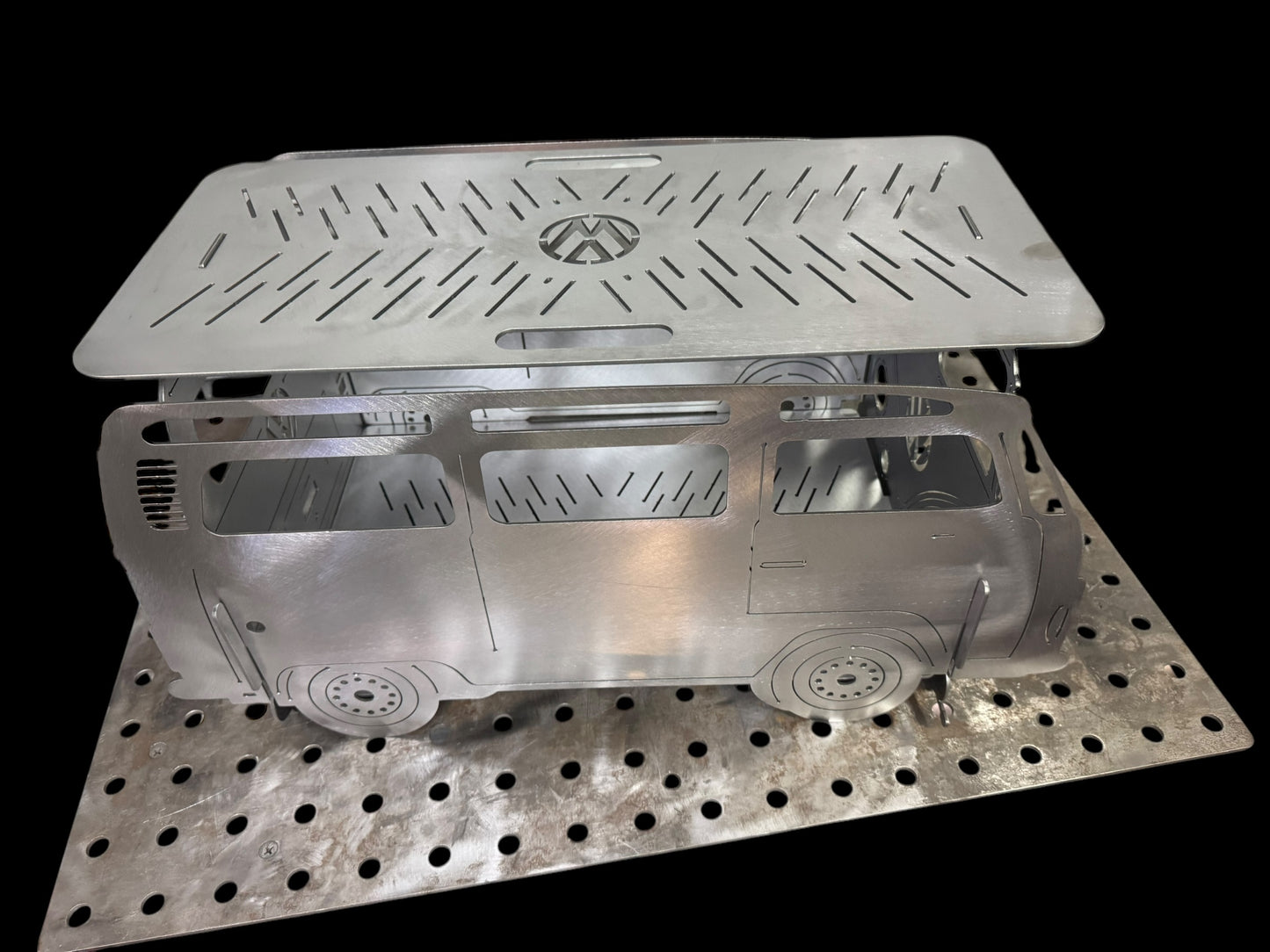 Fire Pit & Grill/VW Bus/Kombi/Outdoor Cooking/Portable Fire Pit Metal Wood Burning