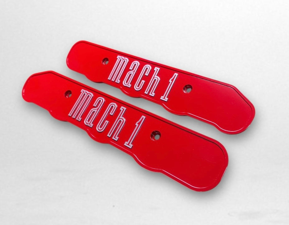 99-04 SCALLOPED EDGE Ford Mustang Mach 1 SVT 4.6L Custom Coil Covers Valve Cover Black