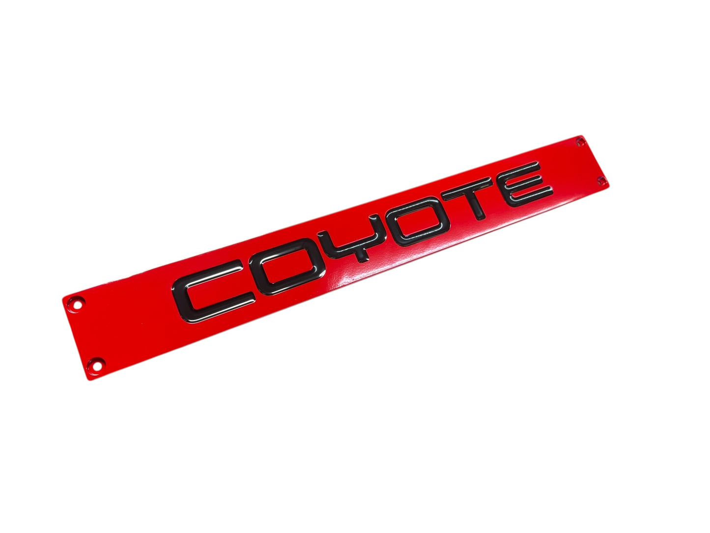 2015-2017 MUSTANG - RADIATOR COVER VANITY PLATE WITH POCKET LOGO COYOTE Black with Red
