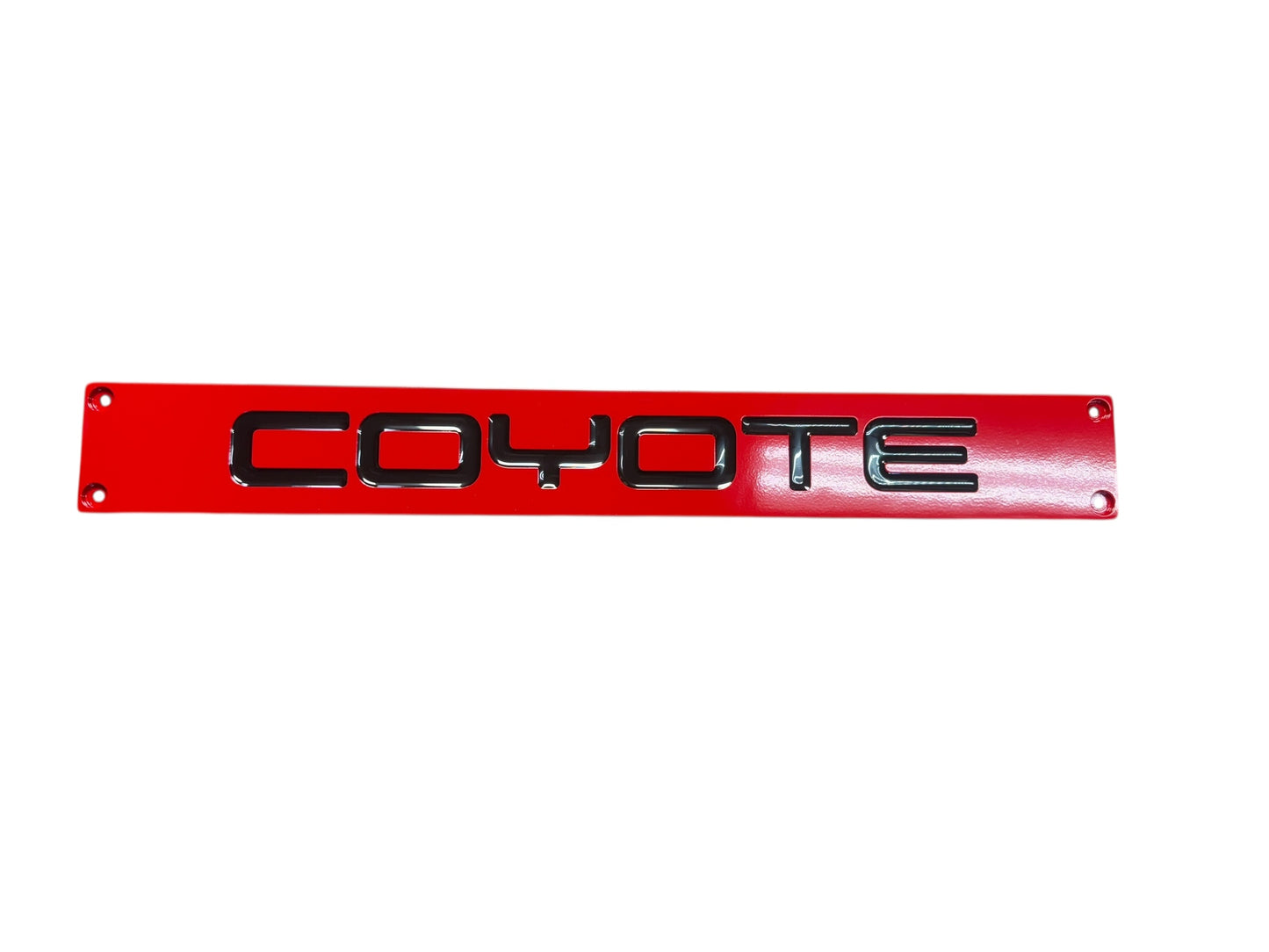 2015-2017 MUSTANG - RADIATOR COVER VANITY PLATE WITH POCKET LOGO COYOTE Black with Red