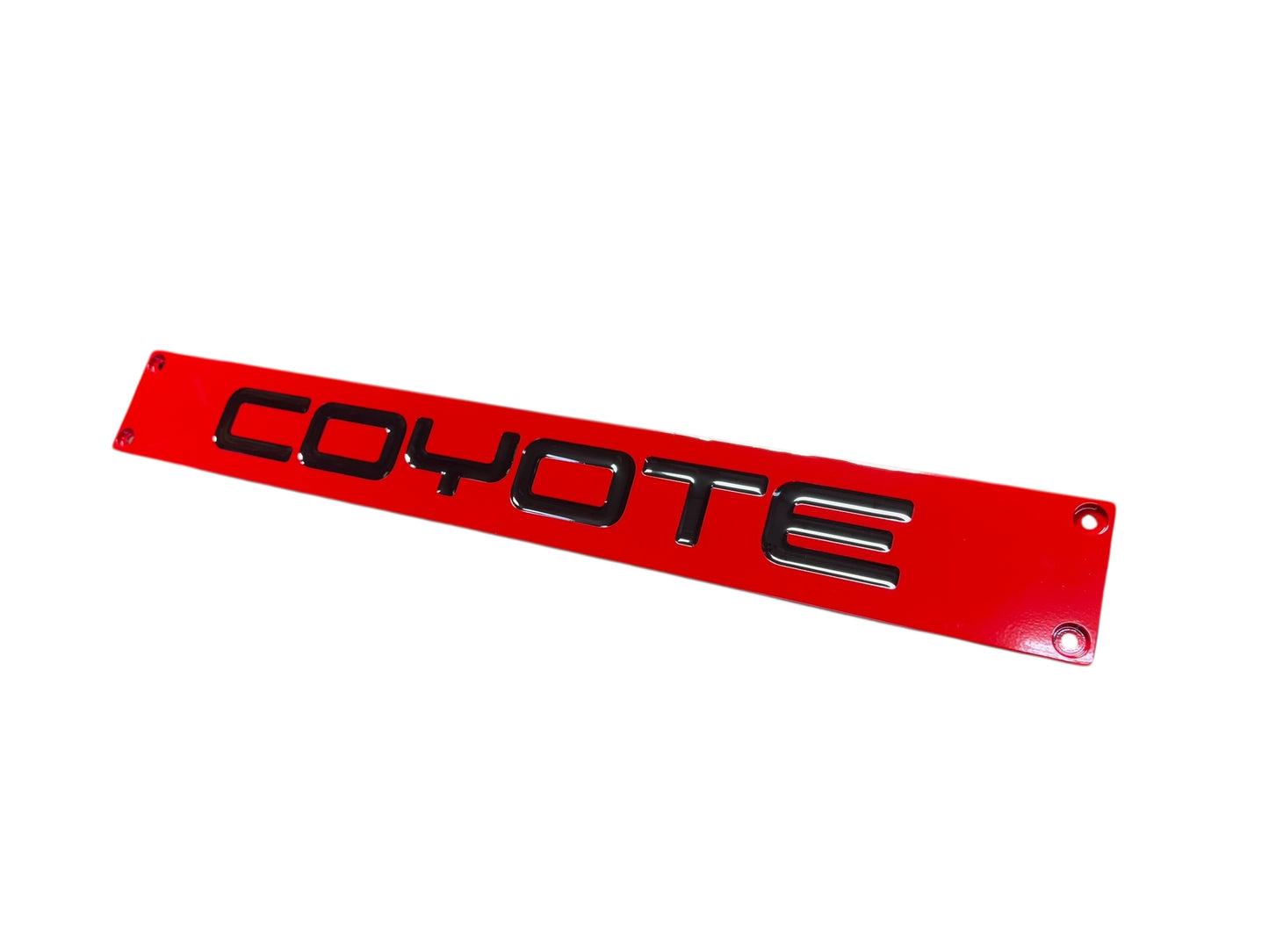 2015-2017 MUSTANG - RADIATOR COVER VANITY PLATE WITH POCKET LOGO COYOTE Black with Red
