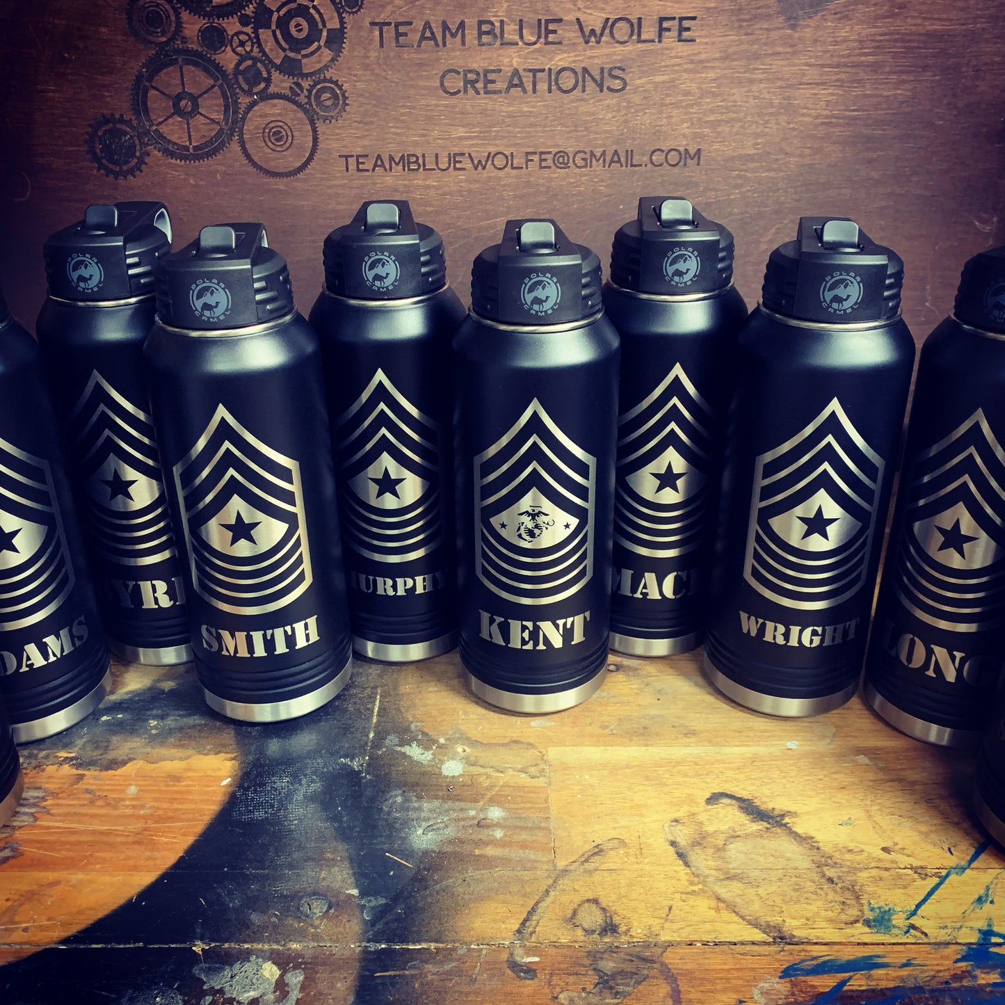 32 oz Personalized Water Bottle. Choice of Color! Contact us for personalization options