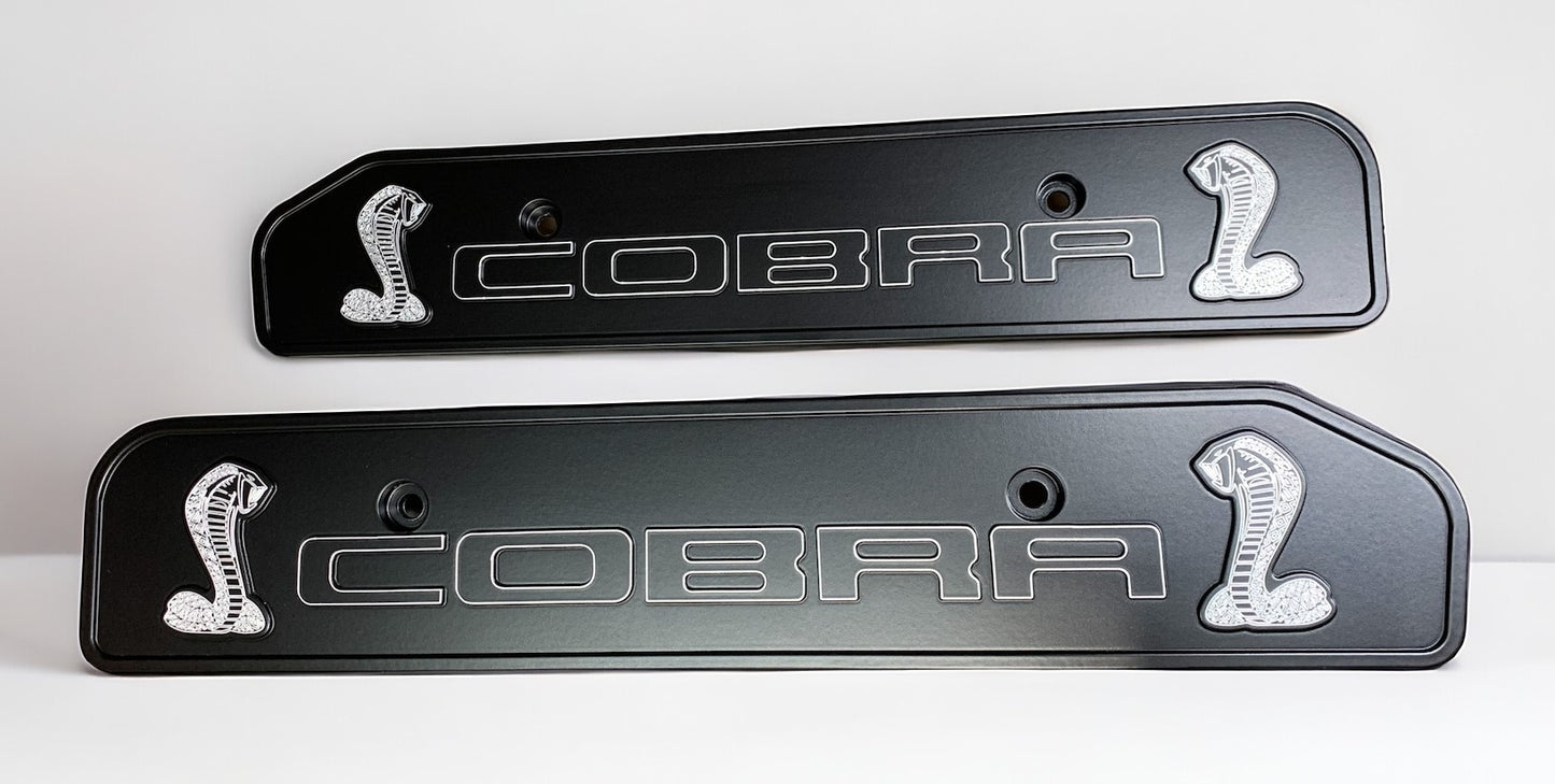 99-04 Ford Mustang Double COBRA 4.6L Custom Coil Covers Valve Cover Semi Blk Matte