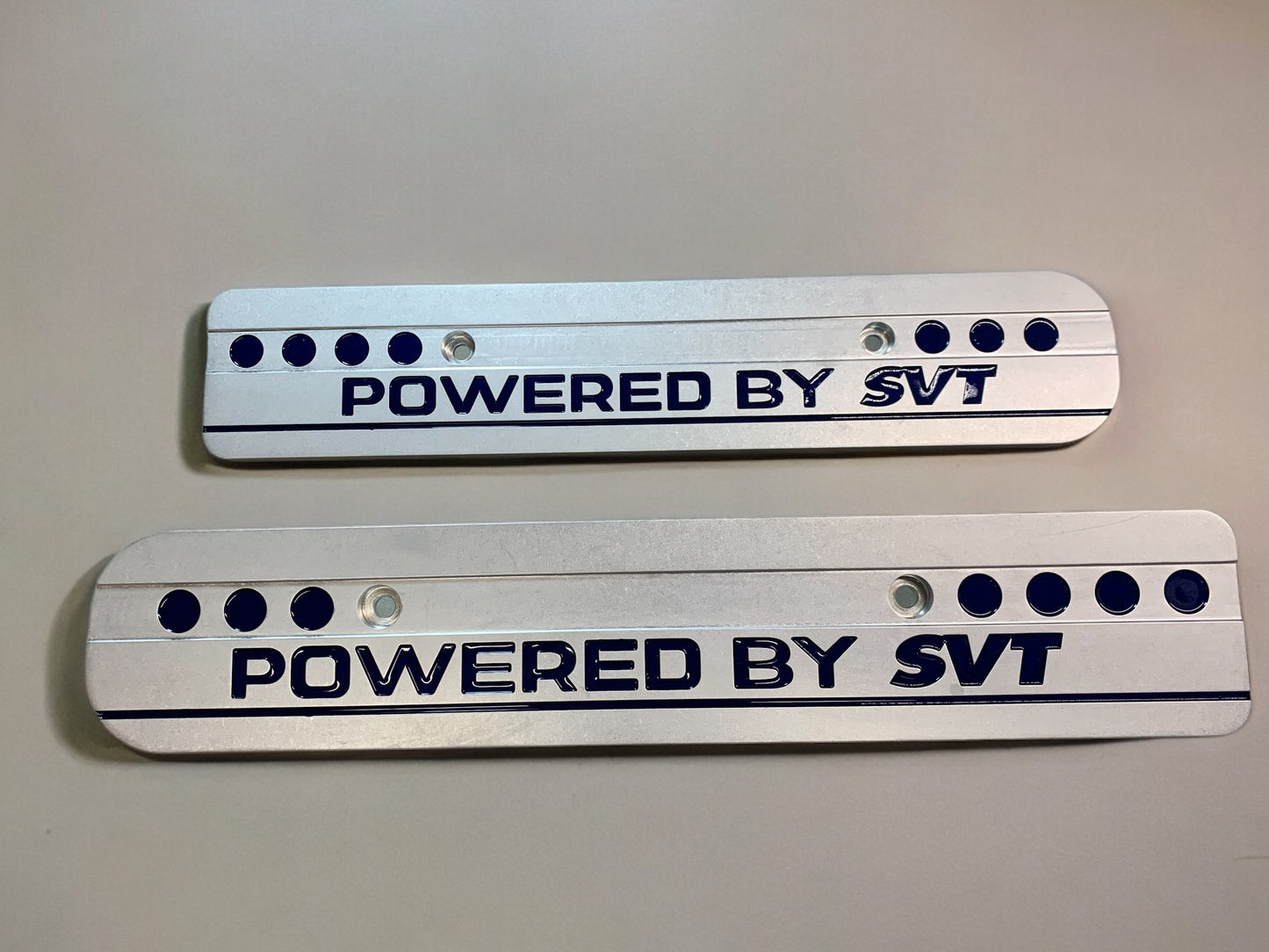 99-04 Ford Mustang Powered by SVT Sonic Blue and RAW 4.6L Custom Coil Covers Valve Cover