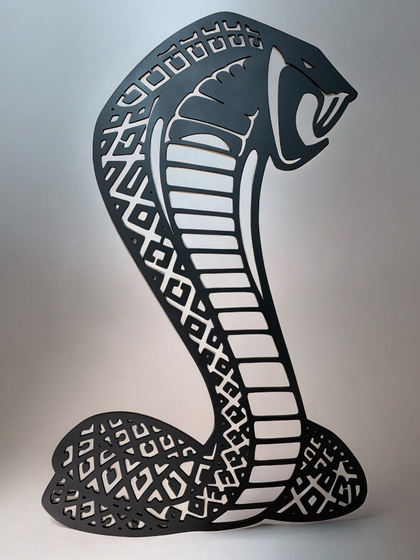 Cobra Snake Black Wall Art Facing Right