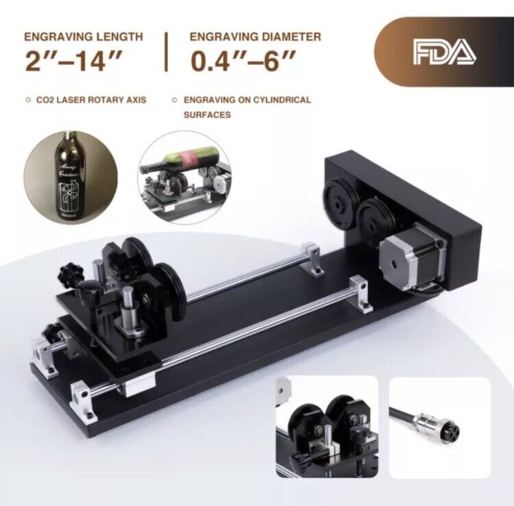 Laser rotary attachment extended arm clamp WITH BACK STOP ATTACHMENT
