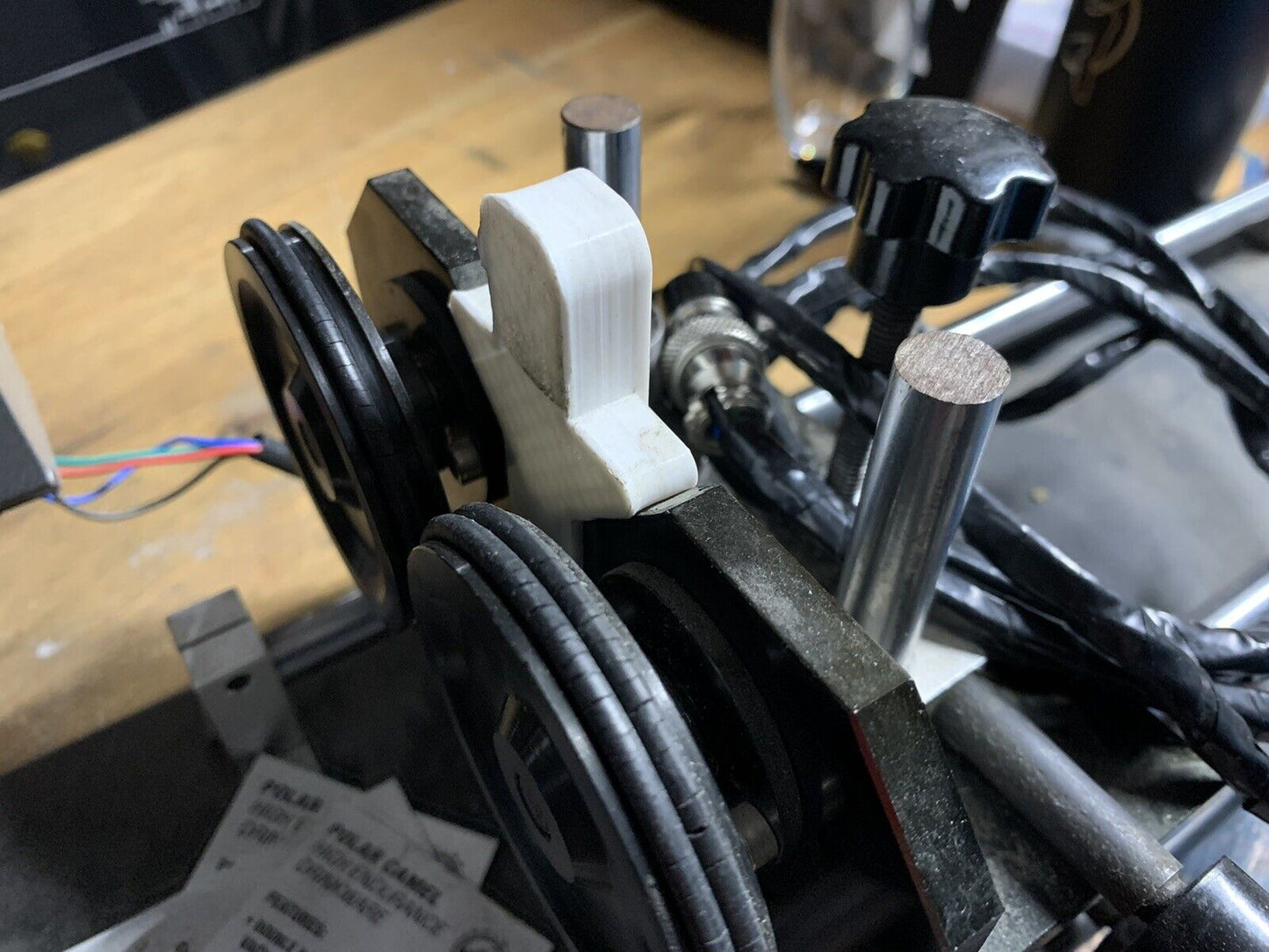 Laser rotary attachment extended arm clamp WITH BACK STOP ATTACHMENT