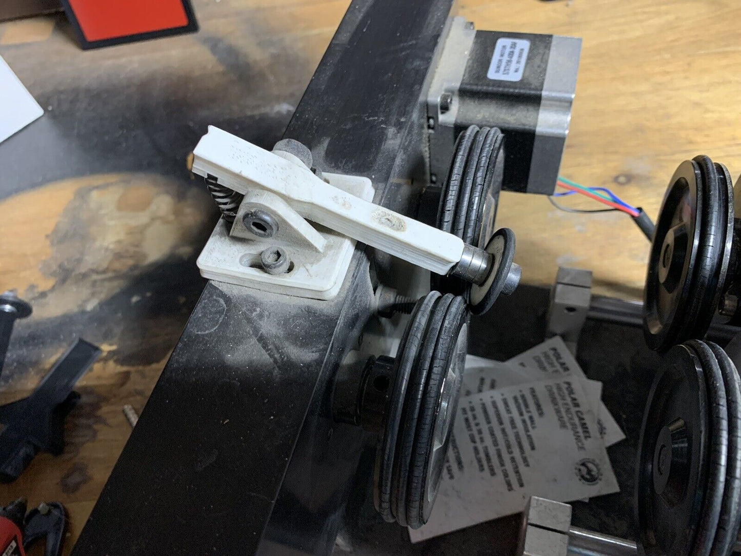 Laser rotary attachment extended arm clamp WITH BACK STOP ATTACHMENT