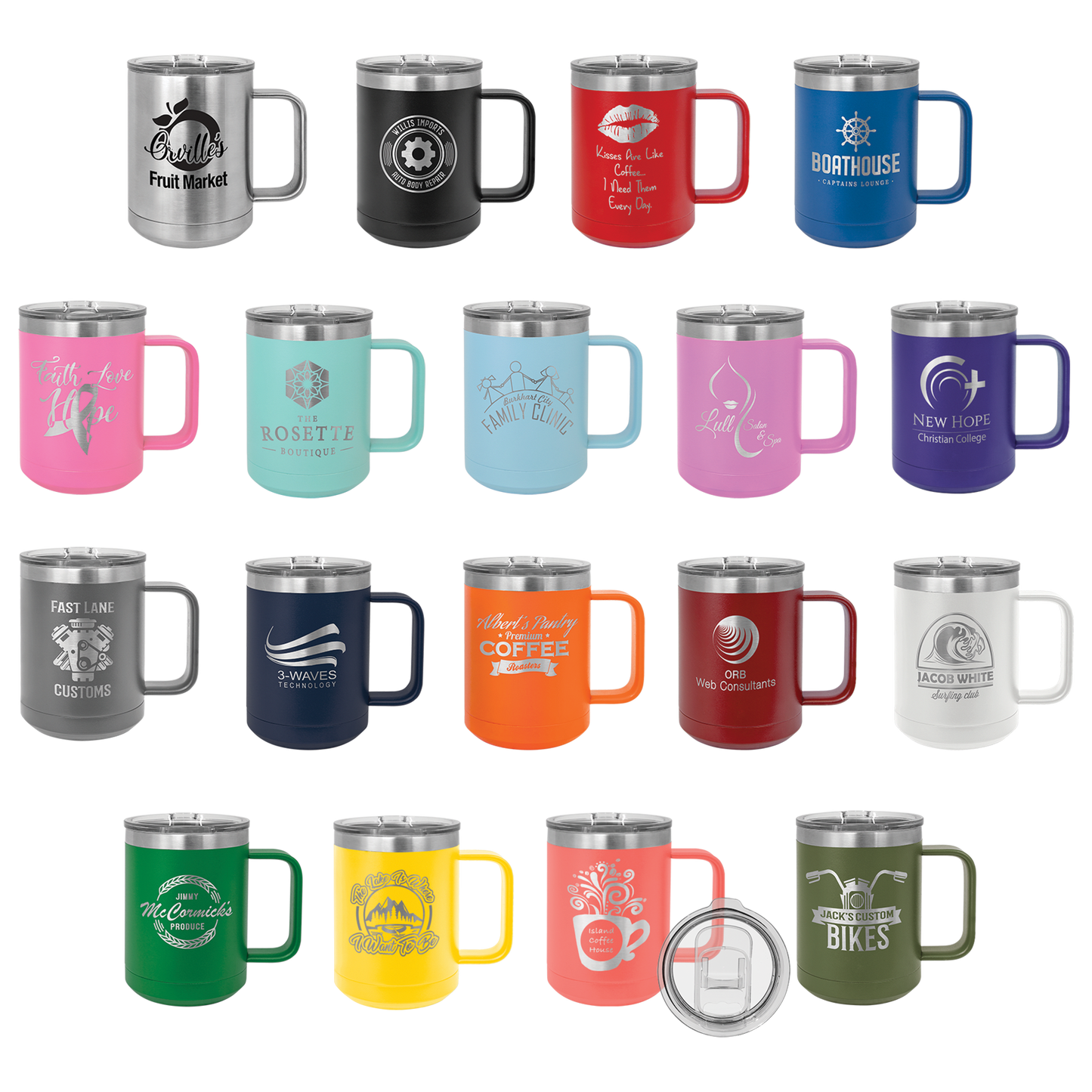 15 oz Polar Camel coffee mug. Choice of Color! Contact us for personalization options