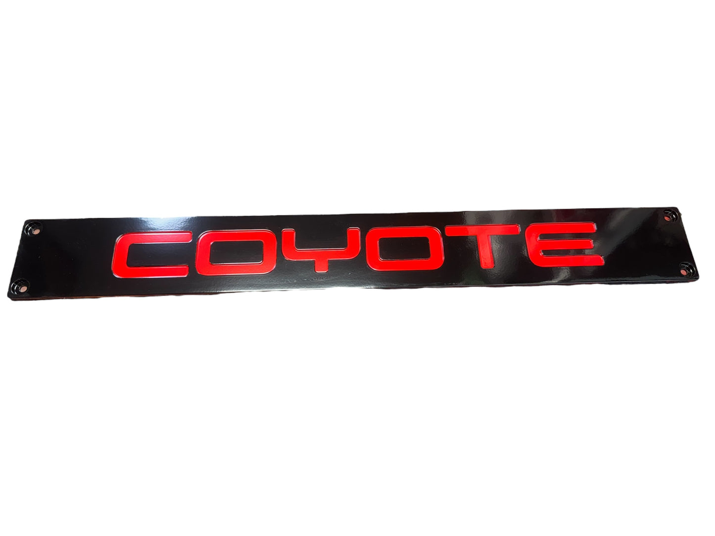 2015-2017 MUSTANG - RADIATOR COVER VANITY PLATE WITH POCKET LOGO COYOTE Black with Red