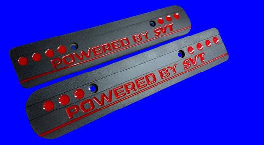 99-04 Ford Mustang Powered by SVT Wrinkle Black with Red Fill 4.6L Custom Coil Covers