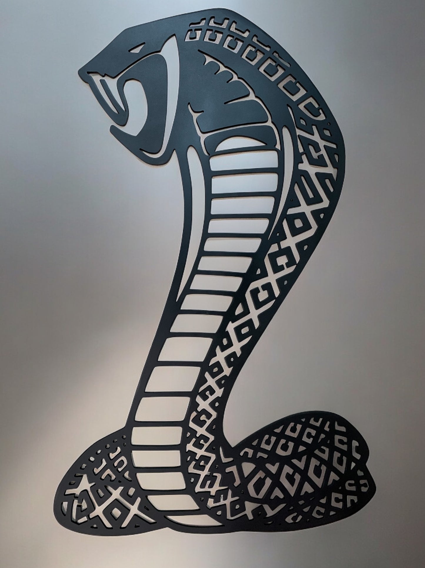 Cobra Snake Black Wall Art Facing Left